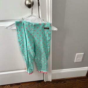 Matilda Jane Aqua and Pink Dot Leggings - Size 12